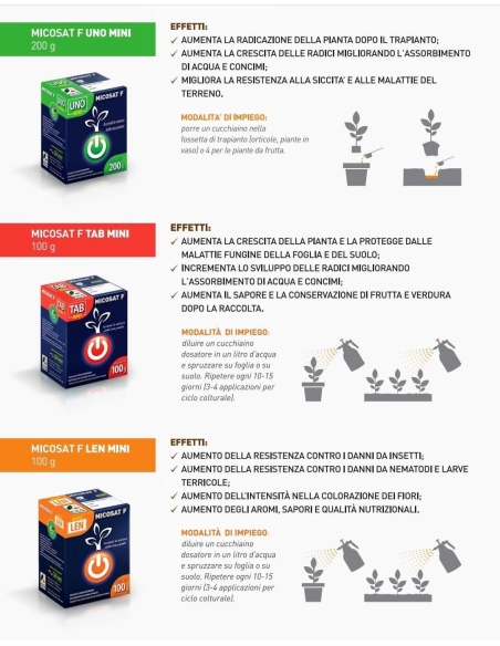 Micosat F TAB MINI - Inoculo di funghi micorrizici 100 gr.