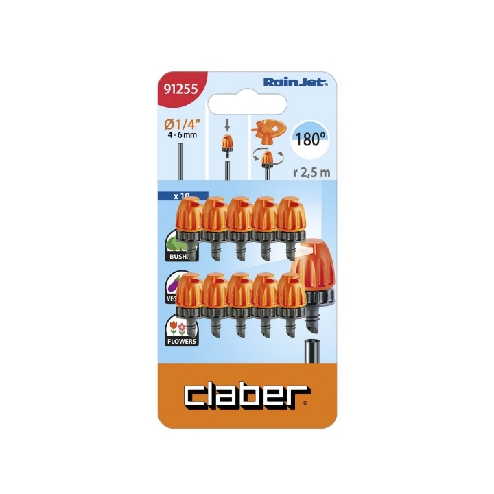 Microirrigatore Ø1/4" a 180° Claber Art. 91255