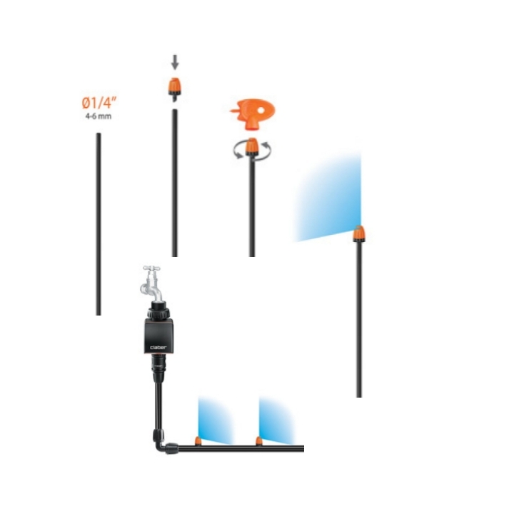 Microirrigatore Ø1/4" a 180° Claber Art. 91255