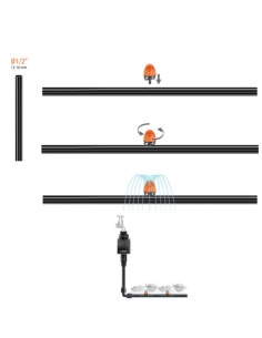 Gocciolatore aspersore 0-40 H/L Ø1/2" Claber Art. 91232