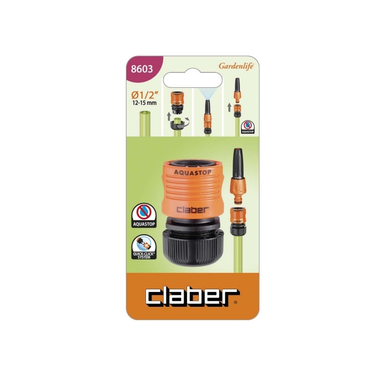 Raccordo Ø1/2" Aquastop Claber Art. 8603