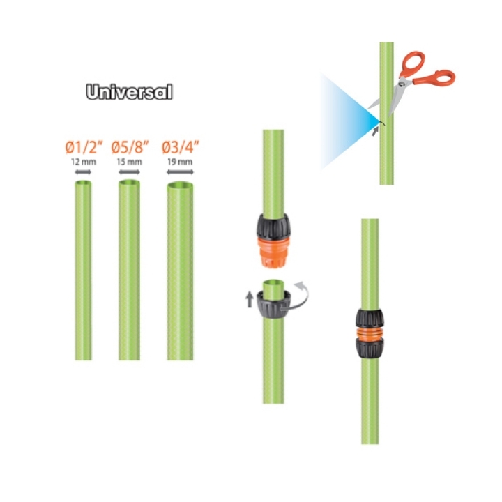 Raccordo Riparatore Universal da Ø1/2"-5/8"-3/4" Claber Art. 8565