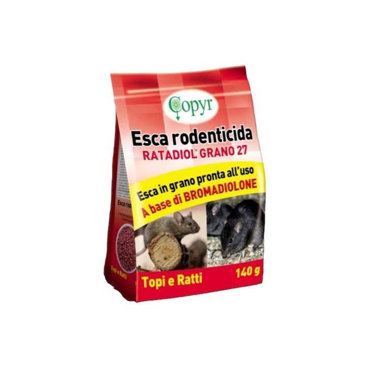 Esca rondenticida Ratadiol Grano 27 - 140 gr