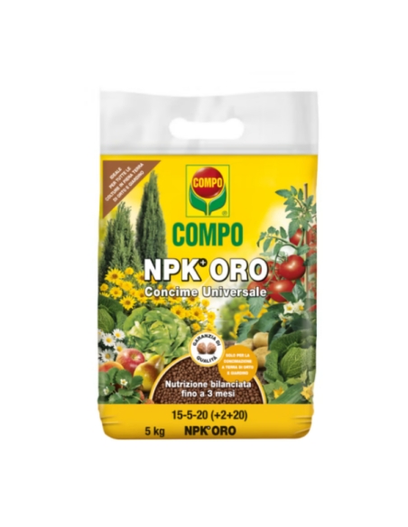 Concime granulare COMPO NPK? ORO 15-5-5-20  Kg 4