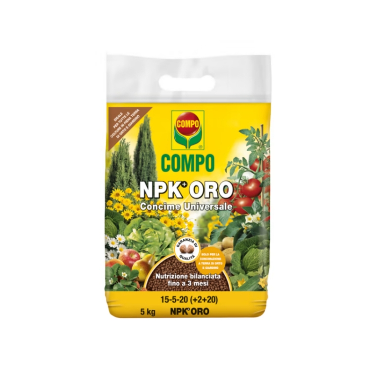 Concime granulare COMPO NPK? ORO 15-5-5-20  Kg 4