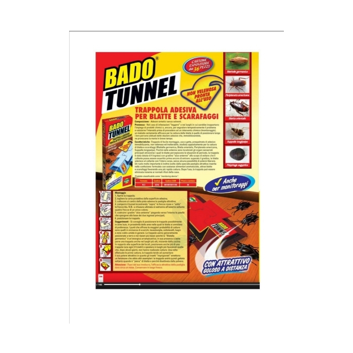 Trappola Adesiva Scarafaggi Bado Tunnel pz 3