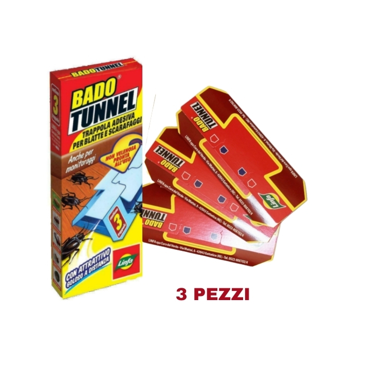 Trappola Adesiva Scarafaggi Bado Tunnel pz 3