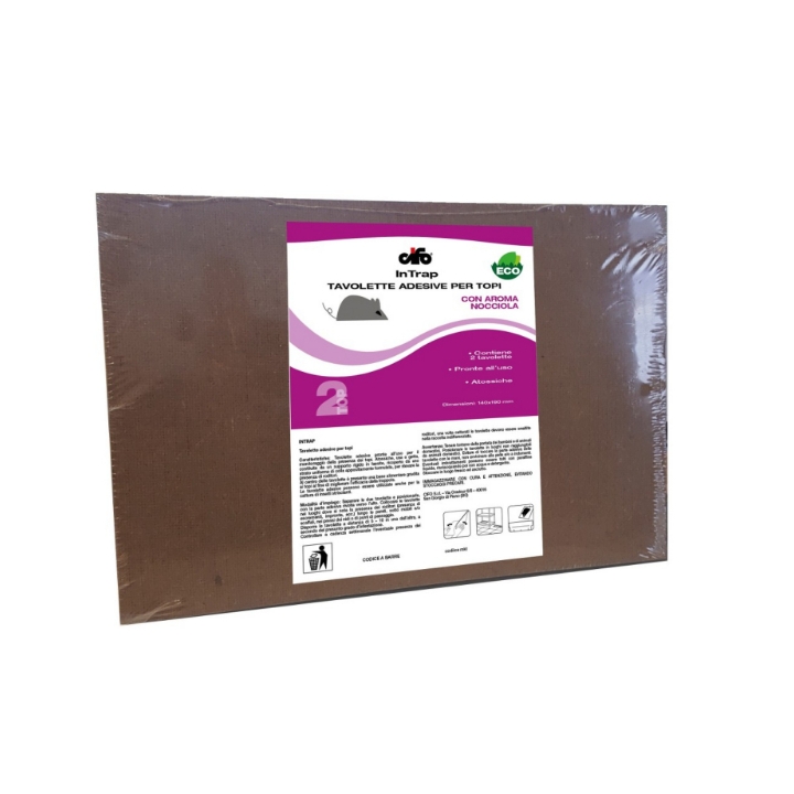 Intrap 2 tavolette adesive per topi 14x19 cm Cifo