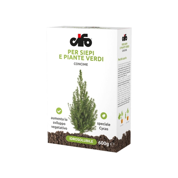 Concime idrosolubile siepi e piante verdi 600 gr Cifo