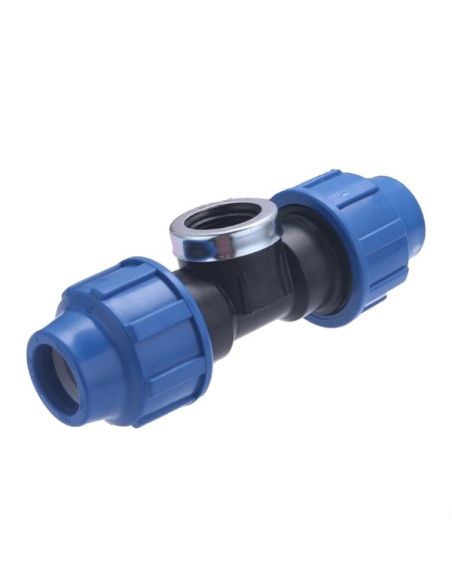 Raccordo alta pressione T-TEE 90° con filetto femmina in PVC