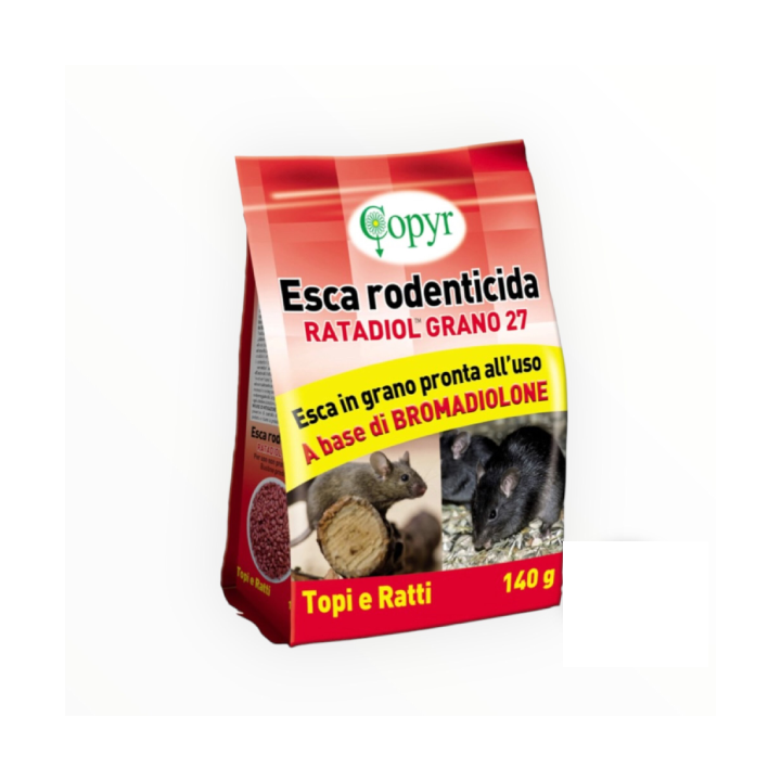 Esca rondenticida Ratadiol Grano 27 - 140 gr