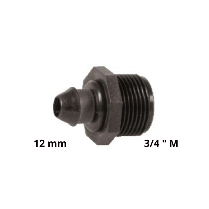 Derivazione portagomma 12mm con filetto maschio 3/4" IRRITEC