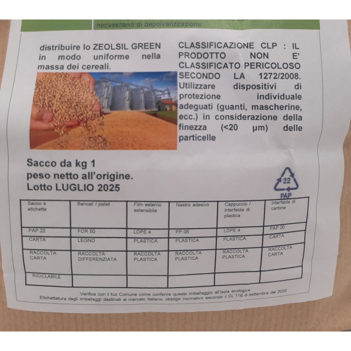 Zeolsil Green Zeolitite a base di Chabasite Kg 1