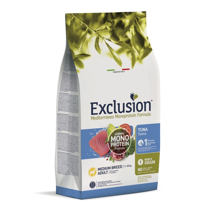 Exclusion Dog mediterraneo monoprotein Medium Adult tonno KG 12