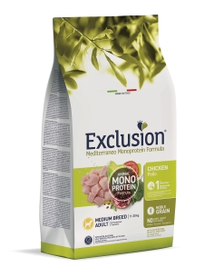 Exclusion Dog mediterraneo monoprotein Medium Adult pollo KG 12