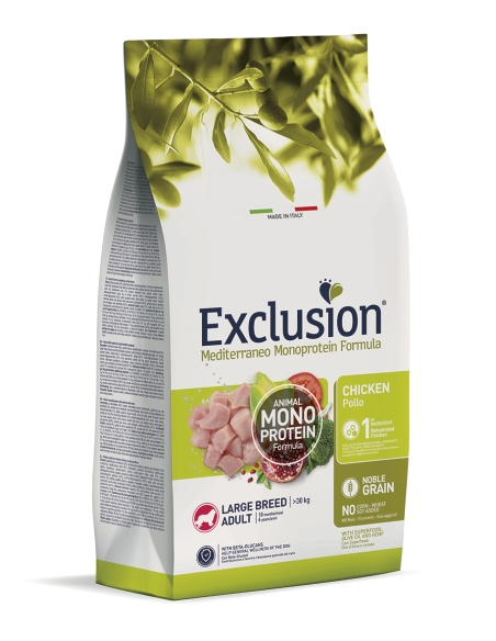 Exclusion Dog mediterraneo monoprotein Large Adult pollo KG 12