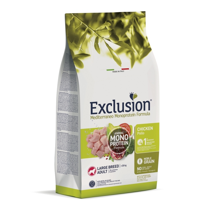 Exclusion Dog mediterraneo monoprotein Large Adult pollo KG 12