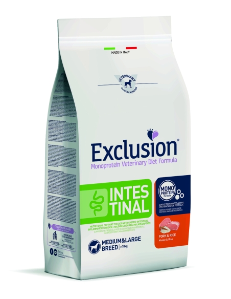 Exclusion Dog Intestinal Medium&Large Adult maiale e riso KG 12