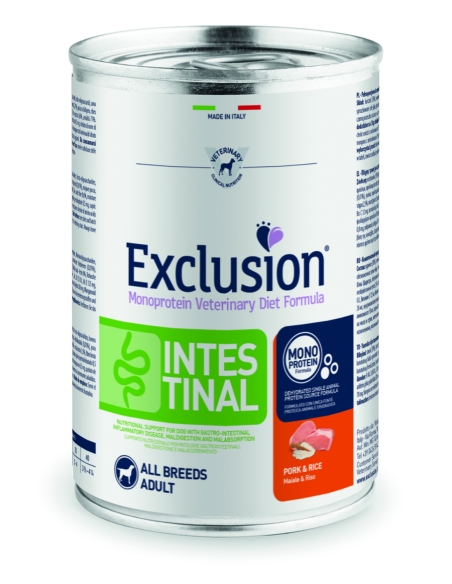 Exclusion Dog Intestinal Medium&Large Adult maiale e riso 400 gr