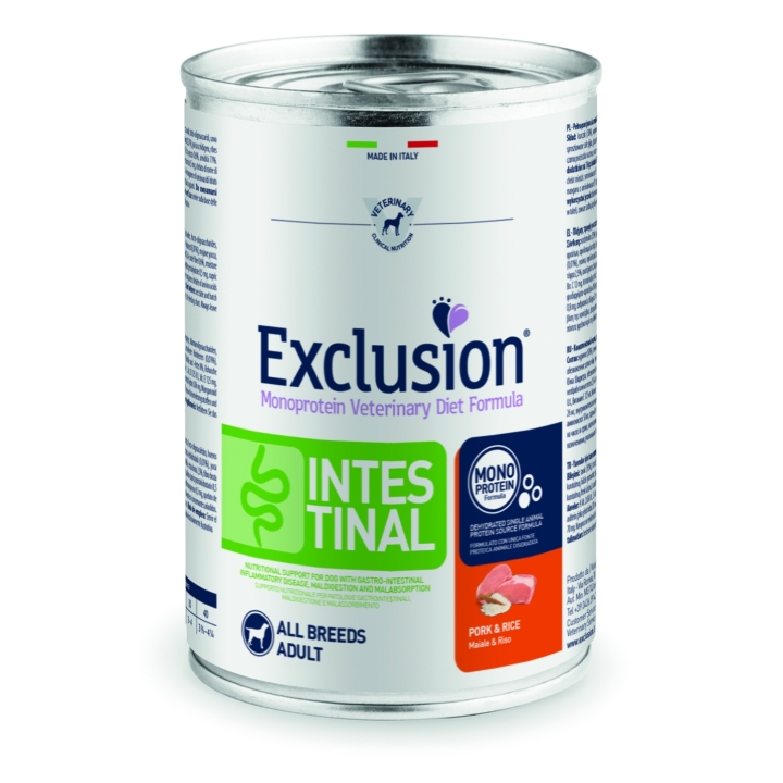 Exclusion Dog Intestinal Medium&Large Adult maiale e riso 400 gr