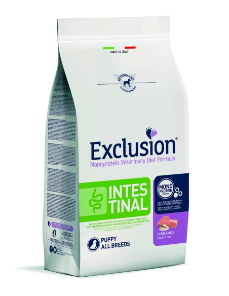 Exclusion Dog Intestinal Medium&Large Puppy maiale e riso KG 12