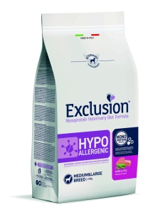 Exclusion Dog Hypoallergenic Medium&Large Adult maiale e piselli KG 12