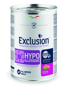 Exclusion Dog Hypoallergenic Medium&Large Adult maiale e piselli 400 gr