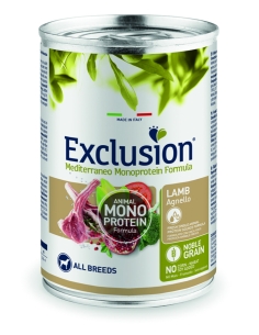Exclusion Dog mediterraneo monoprotein Adult agnello 400 gr