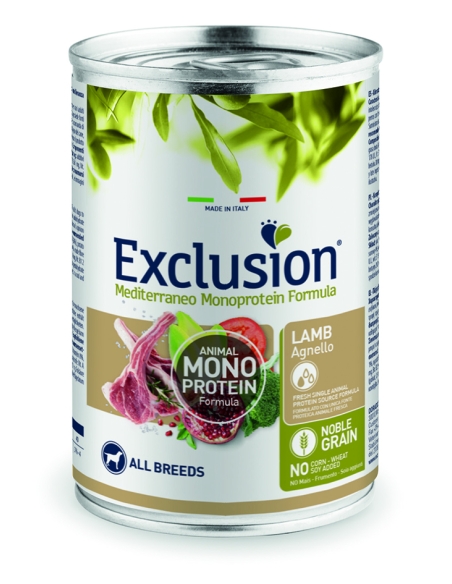 Exclusion Dog mediterraneo monoprotein Adult agnello 400 gr