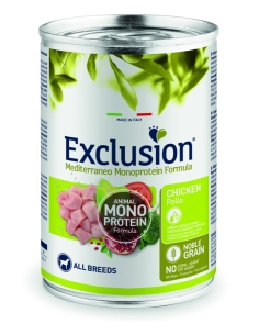 Exclusion Dog mediterraneo monoprotein Adult pollo 400 gr