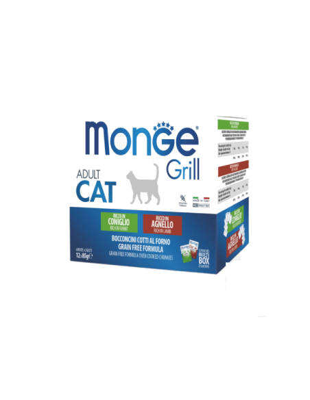 Monge grill Cat multibox adult coniglio-agnello 85 gr x12