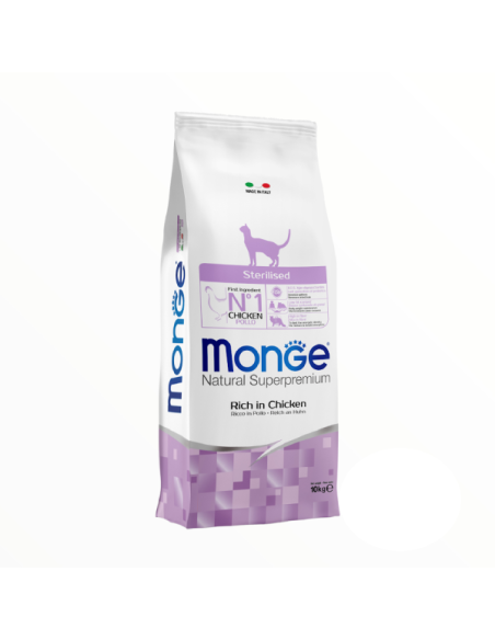 Monge superpremium Cat Adult Sterilised 12 mesi ricco di pollo KG 10