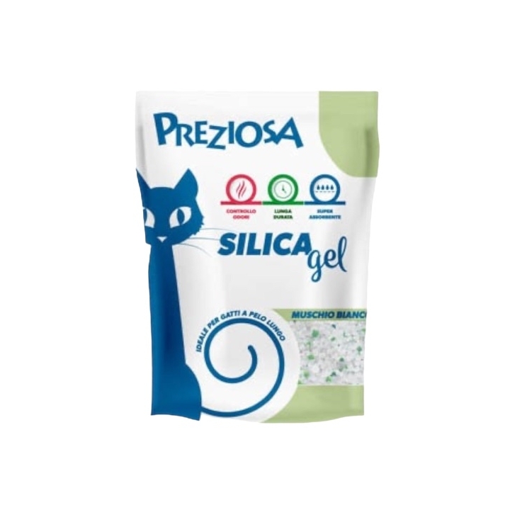 Lettiera preziosa silica gel muschio bianco KG 2.25