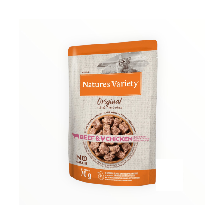 Nature's variety cat pate' Manzo e pollo 70 gr