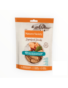 Nature's variety dog adult superfood snacks salmone 85 gr