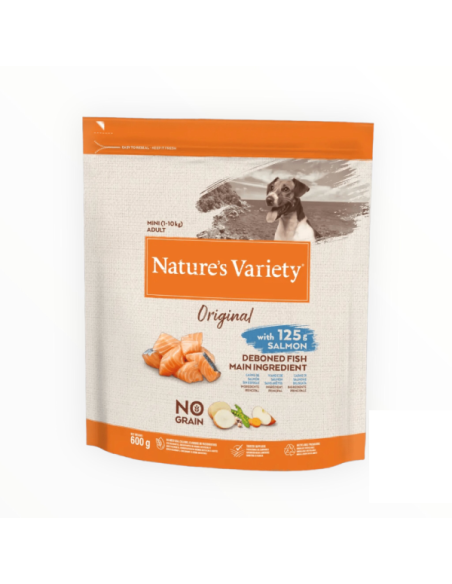 Nature's variety dog original mini adult salmone 600 gr