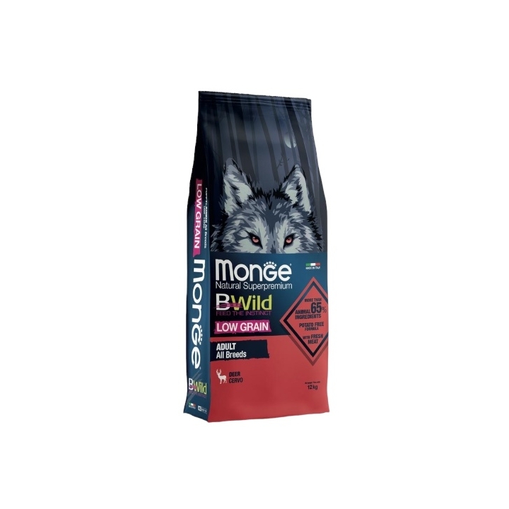Monge bwild all breeds lowgrain adult cervo KG 12