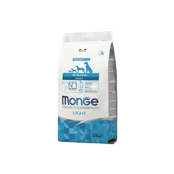 Monge superpremium all breeds adult LIGHT salmone e riso KG 2.5