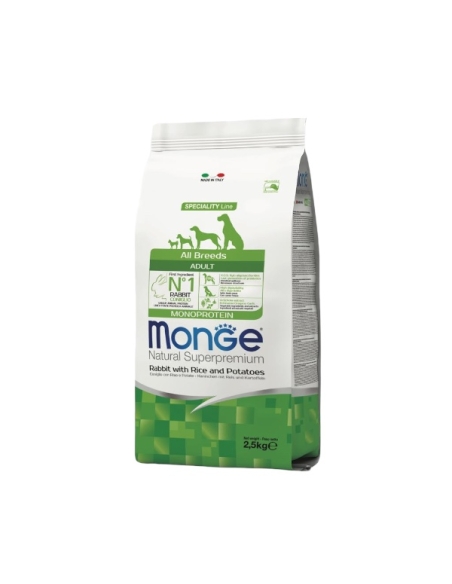 Monge superpremium all breeds adult monoproteico coniglio, riso e patate  KG 2.5