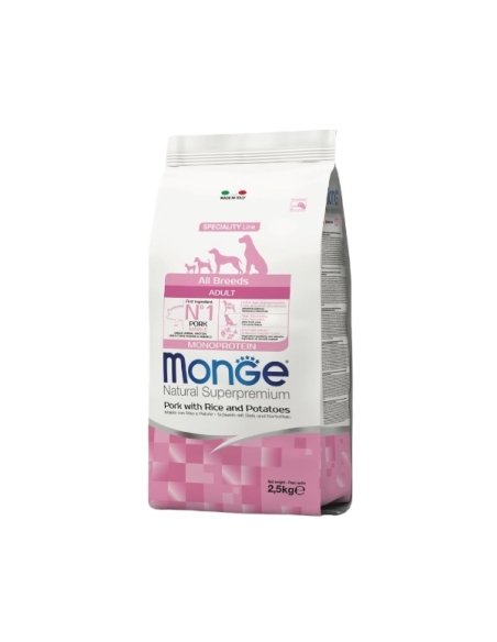 Monge superpremium all breeds adult monoproteico maiale, riso e patate KG 2.5