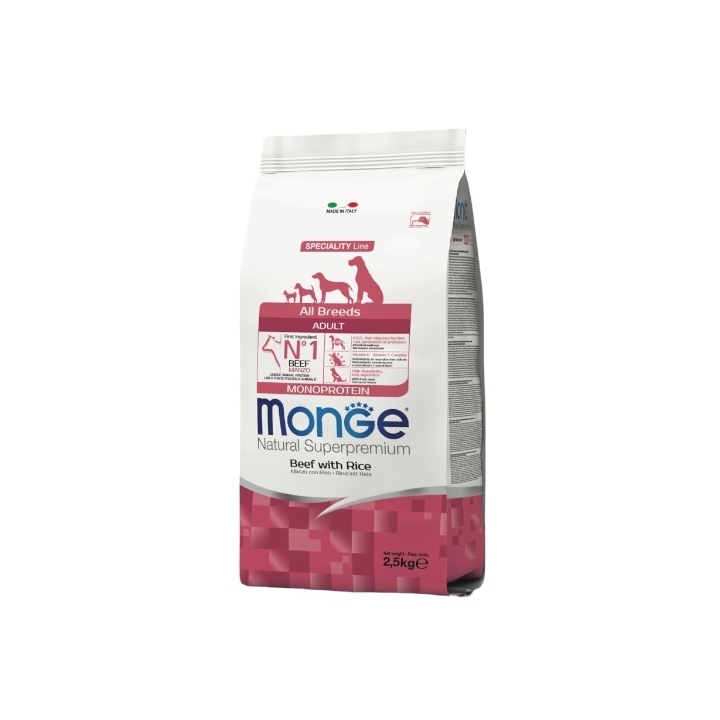 Monge superpremium all breeds adult monoproteico manzo e riso KG 2.5