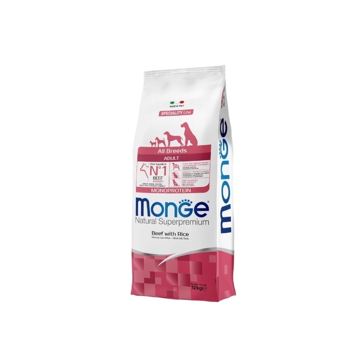 Monge superpremium all breeds adult monoproteico manzo e riso KG 12