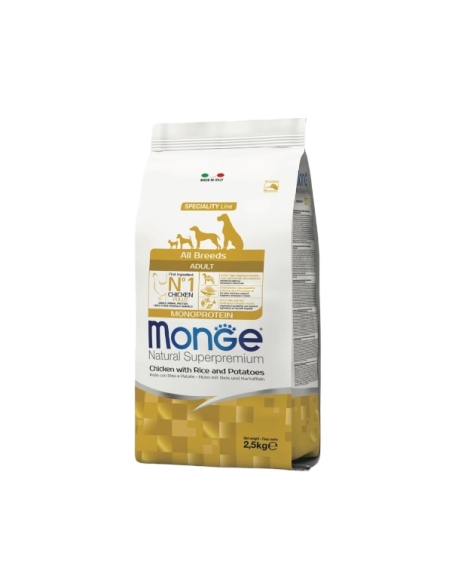Monge superpremium all breeds adult monoproteico pollo, riso e patate  KG 2.5