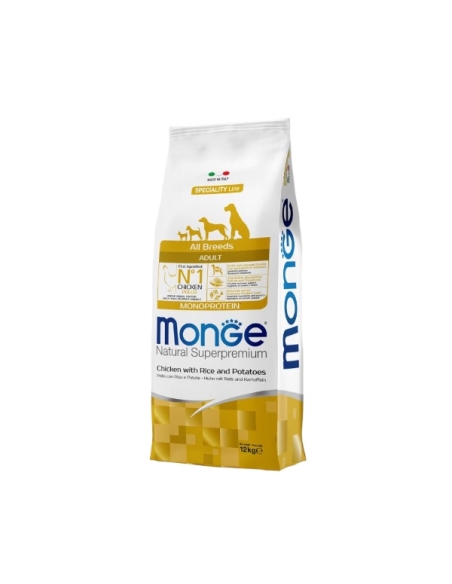 Monge superpremium all breeds adult monoproteico pollo, riso e patate KG 12