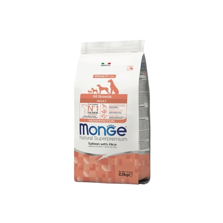 Monge superpremium all breeds adult monoproteico salmone e riso KG 2.5