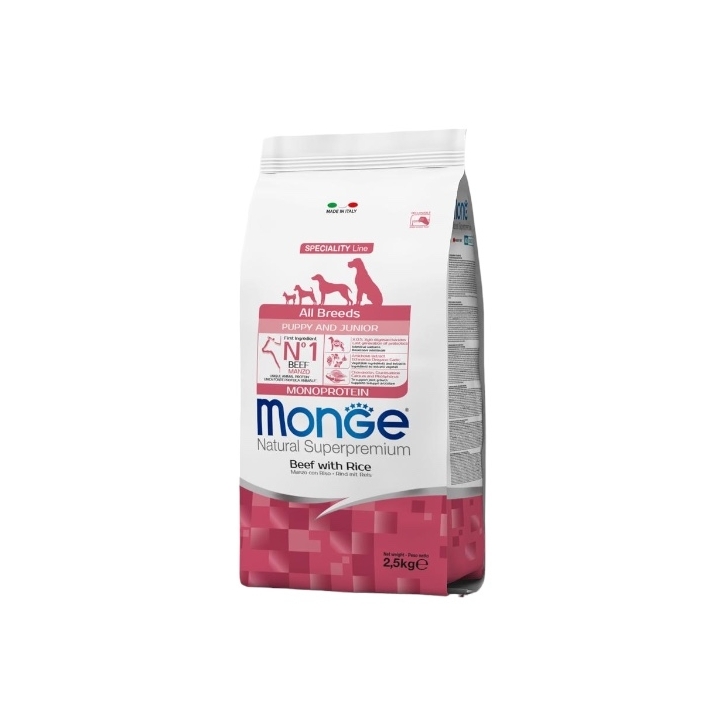 Monge superpremium all breeds Puppy&Junior monoproteico manzo e riso KG 2.5