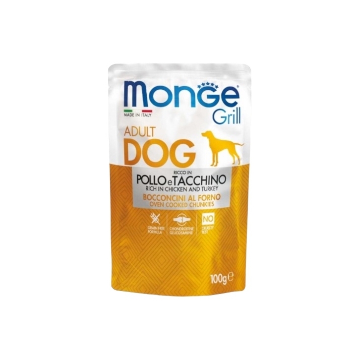 Monge Grill buste Adult Dog pollo e tacchino 100 gr