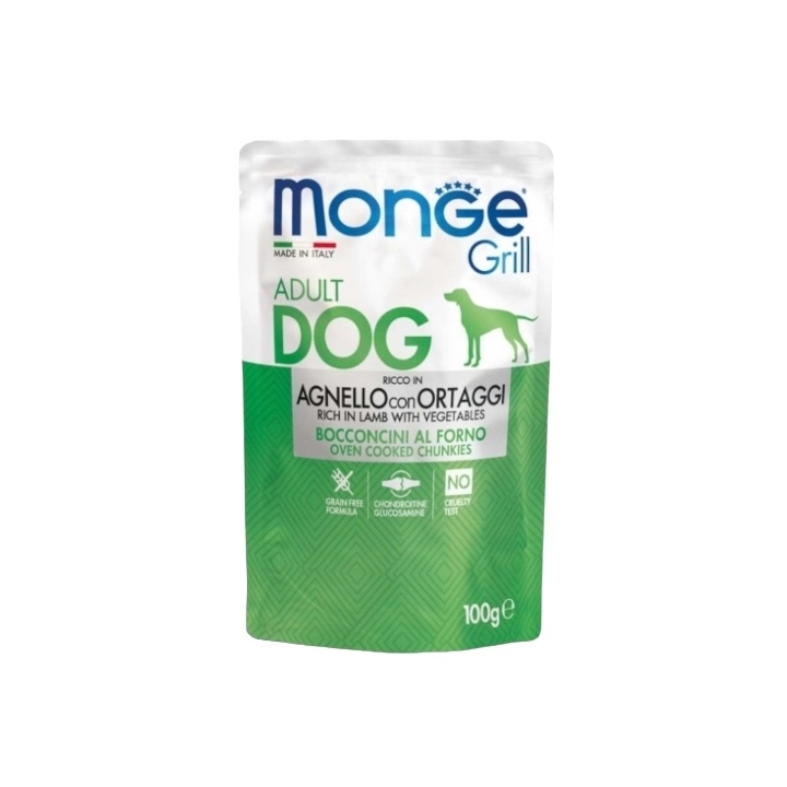 Monge Grill buste Adult Dog agnello con ortaggi 100 gr