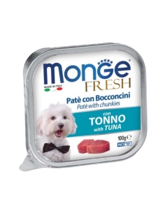 Monge fresh in vaschetta pate' con bocconi di tonno 100 gr