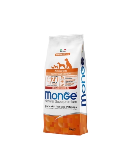 Monge superpremium all breeds Puppy&Junior monoproteico anatra, riso e patate KG 12
